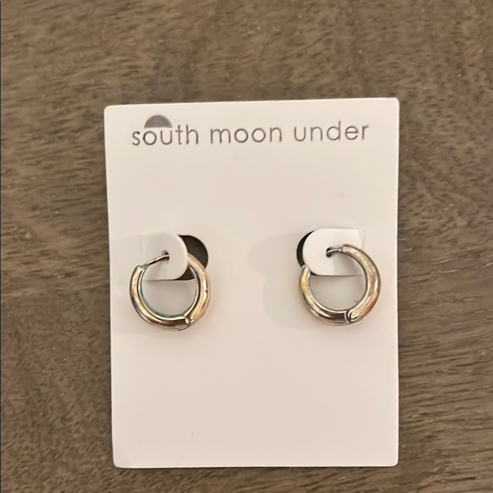 NWT! South Moon Under Two-Tone Hoop Earrings